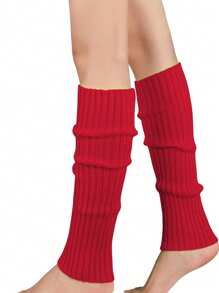 Women's Orange Leg Warmers, Neon Ribbed Leg Warmers, 80s/90s Party, Sports, Yoga, Y2K Style Fashion Accessory, Comfortable & Warm - Multicolor - View 17