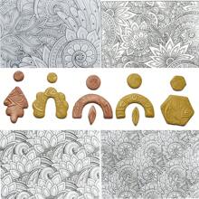 Mandala Texture Pattern Polymer Clay Stamp Sheet DIY Clay Jewelry Earring Impression Emboss Mat Ceramic Pottery Tool Birthgday Gift - Clear - View 2