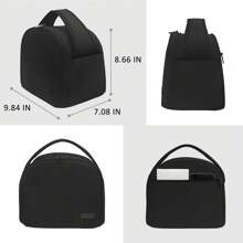 1 件防水隔热午餐袋，8L 大容量午餐盒，便携式冷藏袋，带手柄和拉链，适合旅行、工作、学校 - 送给女士的礼物，送给男士的礼物 - 黑色 - 查看 5