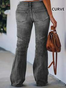 Bestselling New Fashion Plus Size Women Flared Tight Fit Jeans