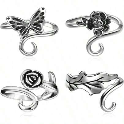 Adjustable Knitting Crochet Loop Ring Silver Knitting Ring Tension Rings For Crocheting Crochet Ring For Finger Hand Knitting Supplies For Crochet Work For Women