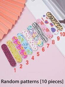50pcs Dual-Sided Durable Portable Mini Nail Files, Suitable For Natural And Artificial Nails, Compact Colorful Design For Manicure & Pedicure