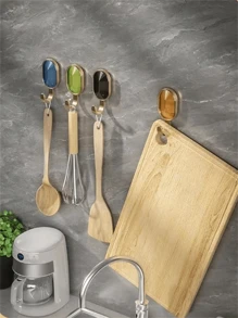 自粘装饰挂钩，重型防损墙钩，无需钻孔，可悬挂衣服/包包，强力粘胶家居浴室装饰 - 彩色 - 查看 8