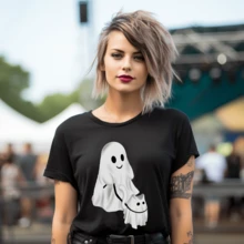 Ghost Cat - Unisex T-Shirt - Black - View 1