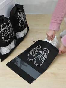 20 Peças Sacos de Cordão para Sapatos de Viagem, Bolsas de Armazenamento à Prova de Poeira, Organizadores de Sapatos de Tecido para Viagens, Exterior, Transparente, À Prova d'Água - Multicolorido - Visão 1