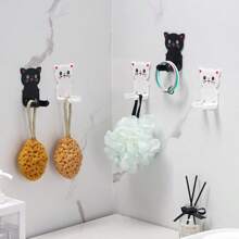 4pcs Cartoon Cat No-Drill Electrical Socket Hanger