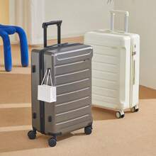 New Multifunctional Travel Suitcase 20" & 24" Large Capacity Coded Lock Leather Trolley Luggage Box, Essential For Men Traveling - Silver - View 5