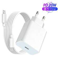 Chargeur rapide USB-C 20W, avec câble USB-C vers Apple Lightning de 3,3 pi/100 cm, compatible avec l'ensemble de chargement pour iPhone 14 13 12 11 Pro Max PLUS
