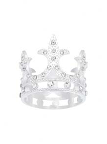 6 pièces Mini couronnes en métal de princesse, décorations de gâteau et fournitures de fête, faveurs et décorations de fête, ensemble avec coiffure festive