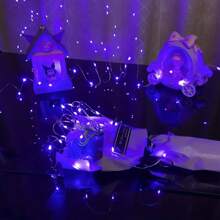 LED 灯串 10 米 100LED 仙女灯，AA 电池供电仙女灯串，防水银线铜线灯串适用于 DIY 婚礼宿舍、卧室、派对、花卉装饰、生日装饰、校园装饰、节日装饰、庭院花园装饰等 - 紫色 - 查看 3