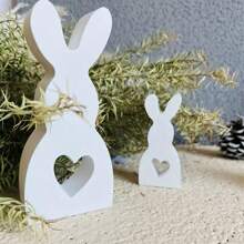 2 件复活节兔子硅胶模具适用于树脂、混凝土、蜡烛 DIY 工艺品 - 手工铸造工具 - 白色 - 查看 4