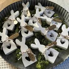 2 件复活节兔子硅胶模具适用于树脂、混凝土、蜡烛 DIY 工艺品 - 手工铸造工具 - 白色 - 查看 1