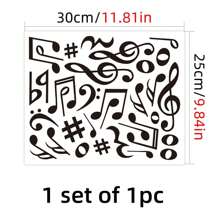 1 Set Of Music Symbol Home Decor Self-Adhesive Transparent Wall Stickers - Black - View 5