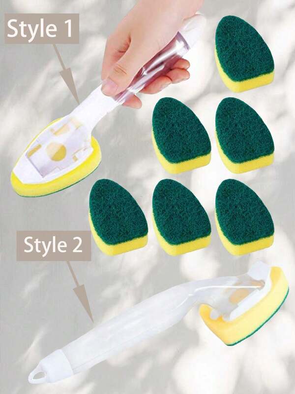 多个替换海绵头套装、洗碗刷、皂液器洗涤器、洗碗机清洁工具，适用于厨房工具和用品