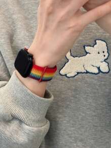 Correa de Apple Watch 1 pieza unisex de nailon tejido compatible con Apple Watch de 42 mm, 38 mm, 40 mm, 41 mm, 44 mm, 45 mm, 46 mm, 49 mm, correa de repuesto para smartwatch de moda compatible con Apple Watch Serie Ultra2, Ultra SE2, SE, 10, 9, 8, 7, 6, 5, 4, 3, 2, 1, gran regalo de vuelta a la escuela