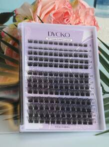 156 件 DYCKO DIY 簇状假睫毛，3D 立体效果，D 卷曲 8-16 毫米分段假睫毛，自然蓬松，防水，可重复使用，适合初学者在家 DIY、节日、派对