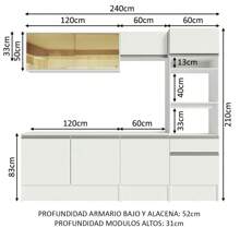 Mueble De Cocina Integral 240 Cm Diamante Madesa 06 - Blanco - Ver 4
