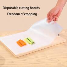 1 卷一次性切菜垫 - 透明、无菌、便携式水果、蔬菜和餐食准备盘 - 非常适合家庭和户外使用，蔬菜切菜板
