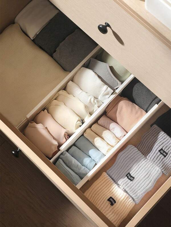 1 szt. Regulowana przegroda do szuflady z klapką, teleskopowa przegroda DIY, trwały organizer do przechowywania, szafa, bez dziurkacza