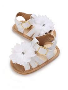 Infant Girls' Summer Rubber Sole Sandals, Princess Style Flower Slippers