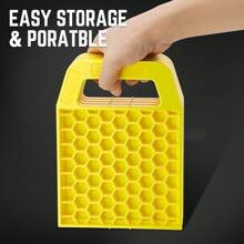[4 piezas] Bloques de nivelación, almohadillas estabilizadoras de gato para ruedas de caravana o autocaravana, de 8.8"X6.5" - Amarillo - Ver 7