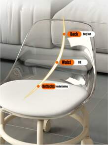 带脚轮的旋转凳，亚克力可移动靠背椅，带轮子的便携式紧凑型家用凳