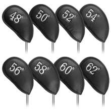 Set de 8 fundas para cabezas de palos de golf, de piel sintética de lujo con ajuste universal para los principales palos de hierro, un regalo ideal - Multicolor - Ver 1