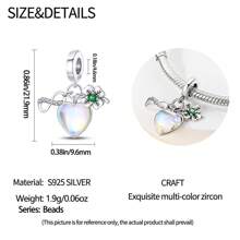 1pc S925 Silver Romantic Minimalist Clover, Palm Tree, Airplane, Lifebuoy, Insect, Cross Faith Pendant Necklace In Gift Box, Versatile For Women, Gift For Party, Jewelry - Silver - View 9