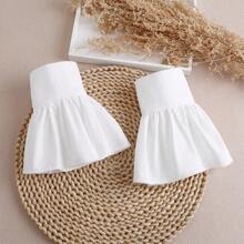 1 Pair Ladies' Fabric Trumpet Decor False Sleeves, Suitable For Outings And Party Decoration - White - View 8