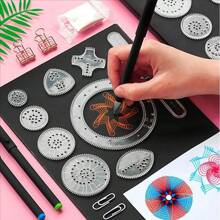 Juego de arte hecho a mano Spirograph de 22 piezas, set de papelería mágica de dibujo, set de reglas mágicas, juguete de dibujo, varios tipos de reglas de dibujo, plantillas de dibujo, patrones mágicos clásicos, regalo de cumpleaños, regalo de recompensa