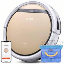 ILIFE V5s Plus Robot Aspirador y Mopa Combo, Funciona con 2.4G Wi-Fi/App/Alexa, Robot Aspirador Automático Autocargable, Delgado y Silencioso (V5s Pro Upgrade) - Tipo de Enchufe A USA (110-127V) - Ver 1