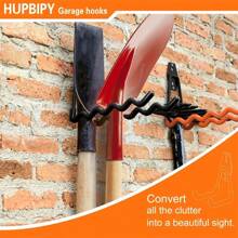 Ganchos de Utilidad para Almacenamiento de Garaje, Organizador de Herramientas de Jardín para Garaje, Ganchos de Montaje en Pared para Utilidades, Organizador de Almacenamiento de Herramientas de Alta Resistencia - F - Ver 4