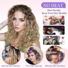 36 件自粘式卷发器套装，适合不同头发长度，带夹子的无热卷发器可作为 DIY 发型设计工具、头发、卷发器、卷发、无热卷发、无热卷发、卷发器、理发师、美发工具、美发产品、美发配件、卷发器、理发配件、旅行、卷发器、美发用品、美发配件、卷发产品、卷发器、卷发器、美发设备、配件、卷发、卷发工具、卷发器、圣诞节、理发店、Rizador De Cabello、Barberia Accesorios、Accesorios Para El Cabello、Modelador De Cachos、Peluqueria - 紫色 - 查看 5