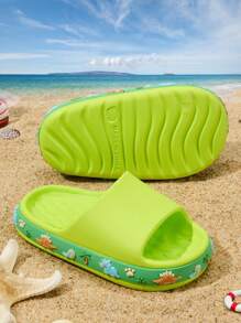 Baby Boys' Beach Vacation Comfortable Fashionable Casual Cartoon Cute Lightweight Foam Slippers, Spring & Summer - Green - View 4