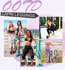 Capri Leggings Women's 3/4 Capri Pants High Waist Black Sports Leggings With Pockets Elastic Opaque Yoga Pants Sports Pants Running Pants Summer Plus Size Leggings - 3黑 - 查看 3
