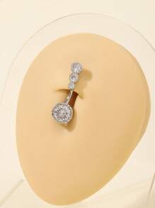 1件性感肚脐环，镶嵌水晶锆石，垂坠式肚脐钉，派对饰品，女士身体饰品 - 星星 - 查看 2