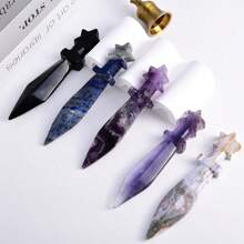 Unique Natural Crystal Sword Carving - Perfect For Home Decor & Gifts For Birthdays, Halloween & Christmas, DIY Crafts, Jewelry Patterns, DIY Jewelry Crafting Accessories