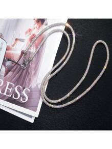 Correa para bolso de hombro desmontable de lujo con cuentas de cristal, correa cruzada de cadena de moda para bolso para mujeres, adornada con cristales para regalos de alta gama para madre, familia, amigos, cumpleaños, vacaciones, adorno para teléfono, cordón para teléfono