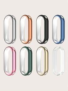 1pc Solid Color Casual Electroplated Full-Coverage Anti-Scratch TPU Protective Case Compatible With Xiaomi Mi Band 9