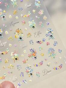 1 件 5D 花朵指甲贴 DIY 艺术 Y2K 风格春季美甲装饰贴花