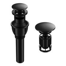 Bathroom Sink Drain, Pop Up Drain Stopper With Overflow, Lavatory Vanity Vessel Sink Drain Assembly, Matte Black