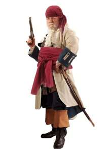 2件套万圣节海盗头箍、帽子、配饰、海盗腰带，材质柔软，适合女性万圣节装扮，也可作为圣诞节装饰品。