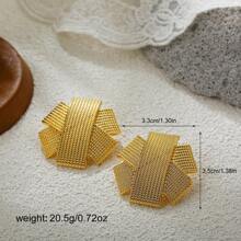 1 par de pendientes de aro exagerados con cadena retorcida de color dorado metálico, regalo del Día de San Valentín para mujeres