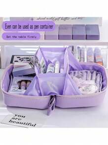 五层大容量铅笔盒，大开口多层多隔层文具盒，铅笔盒，大号铅笔袋，手提铅笔盒，信纸盒，化妆品收纳盒，便携礼品，简约高品质铅笔盒及文具袋，适合学生、男士和女士使用，多功能收纳整理盒，适用于学生、男士和女士，户外素描、绘画，铅笔、钢笔、文具、化妆品收纳，返校季，学习用品，铅笔袋，书包 - 彩色 - 查看 3