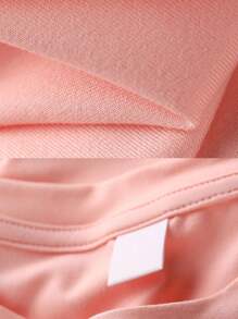 女童可爱印花圆领短袖T恤，休闲T恤，适合外出、聚会和夏季日常穿着 - 粉色 - 查看 10