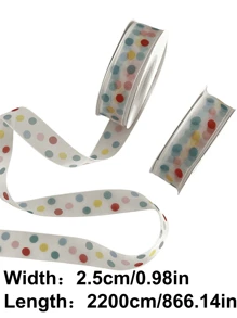 22 Yards Ruy băng chấm bi cầu vồng, Ruy băng tươi mới và thanh lịch để trang trí ngày lễ, Hộp bánh sinh nhật, Gói quà, Bó hoa, Đồ thủ công bằng hoa, Nơ - Nhiều màu - Xem 11