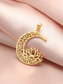 1 件不锈钢花卉莲花吊坠，经典复古美丽优雅，可用作项链、钥匙扣、DIY 珠宝配件，适合作为礼物 - 蓮花系列 - 查看 1