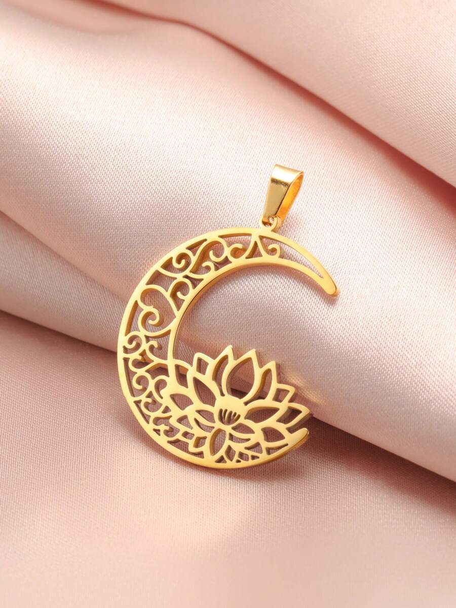 1 件不锈钢花卉莲花吊坠，经典复古美丽优雅，可用作项链、钥匙扣、DIY 珠宝配件，适合作为礼物 - 蓮花系列 - 查看 1