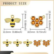 Honeycomb Bee Charm Metal Enamel Insect Pendants For DIY Earrings Bracelet Necklace Keychain Jewelry Making Supplies