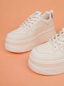 Zapatillas con plataforma para mujer, nuevos zapatos de mujer para primavera/otoño, zapatos casuales blancos con elevador